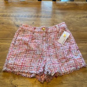 $30 Just Fab pink tweed high rise shorts